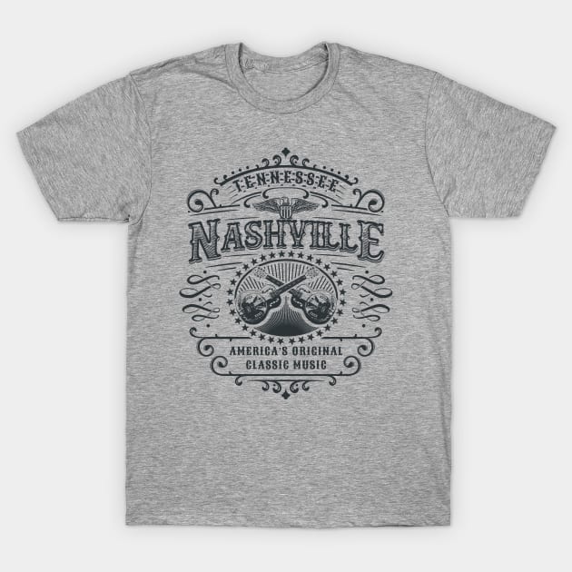 Nashville Tennessee America's Classic Music T-Shirt by Designkix